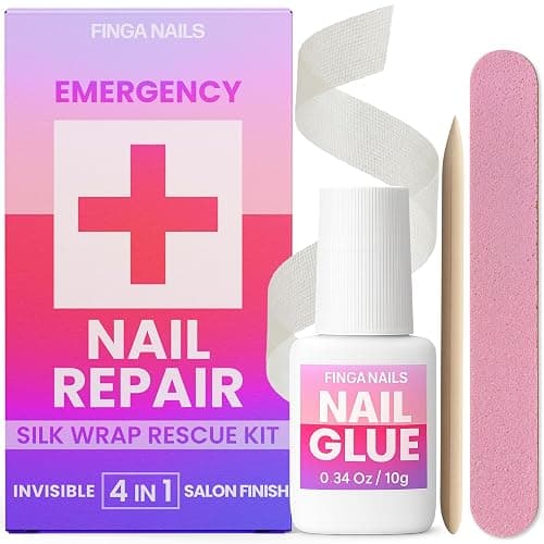 Nail Repair Kit – Fix Broken or Damaged Nails with Silk Wrap, Glue & File – Nail Repair Kit For Broken Natural Nails - Video & Written Instructions Included - Image 1