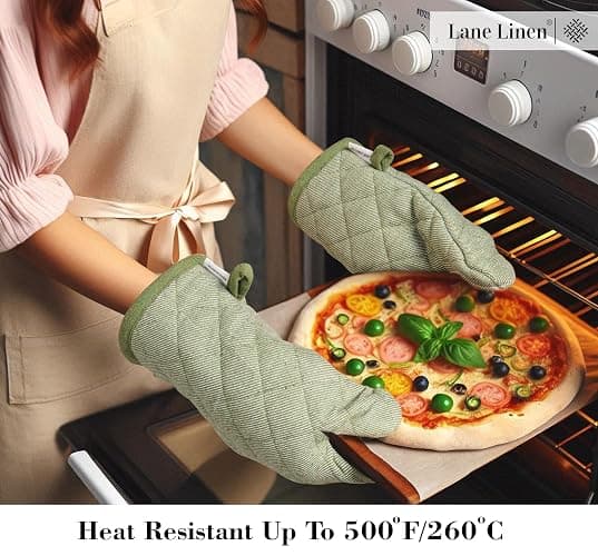 LANE LINEN Dish Towels and Dishcloths Sets - 20 Pc Kitchen Towels Set, 500 Degree Heat Resistant Kitchen Mitts and Pot Holders, 100% Cotton Dish Towels, Kitchen Dish Rags for Washing Dishes - Olive - 20 Piece Set - Olive thumbnail 8