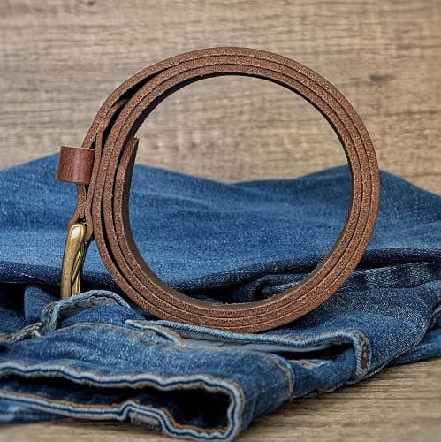 Ashford Ridge Made in England 34mm Full Hide Leather Belt with Brass Colour Buckle thumbnail 8