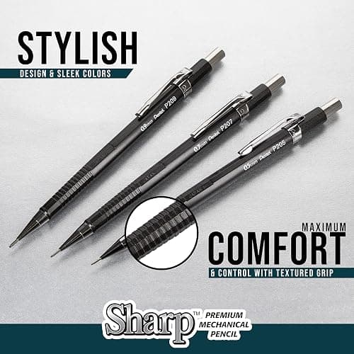 Pentel Sharp Mechanical Pencil, (0.9mm), Bold Line, Yellow Barrel, Pack of 4 (P209PF4G) thumbnail 3