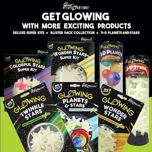 Great Explorations, 3-D Solar System Glow In The Dark Ceiling Hanging Kit 3D Planets and Star Stickers Create the Milky Way Teach Science STEM thumbnail 8