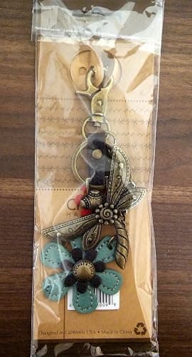 Canvas Patchwork Cross-body BROWN Messenger Bag (Metal Dragonfly +Teal Flowers) thumbnail 3