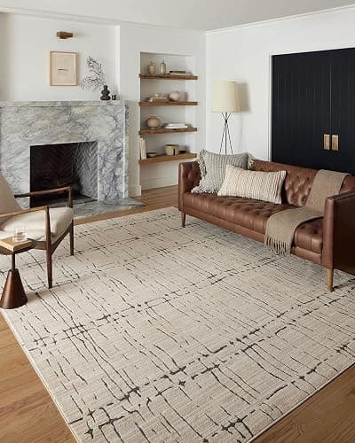 Loloi Darby Sand/Dk. Grey 11'-6" x 15' Area Rug | DAR-06 Approx. 11x15 Beige Living room Dining room Bedroom, Contemporary, Sophisticated, Cozy, Hand-Knotted, Area Rug - Image 1