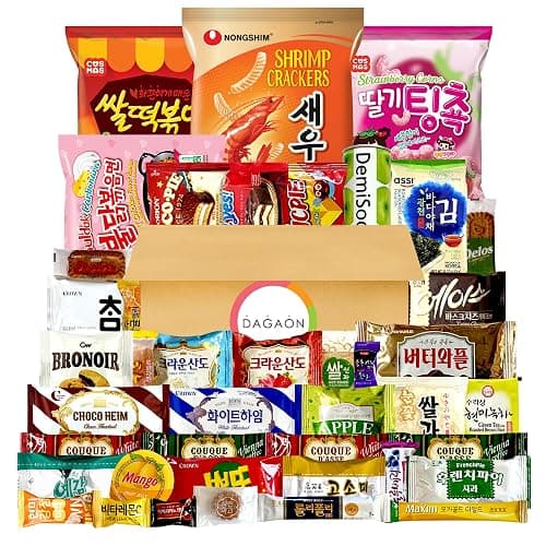 DAGAON Finest Korean Snack Box 42 Count – Variety Snacks Including Korean’s Favorite Chips, Biscuits, Cookies, Pies, Candies. Perfect appetizing Korean treats for any occasions, gifts and everyone. - Image 1
