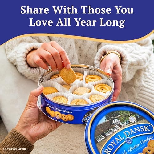 Royal Dansk Danish Butter Cookie Selection, 12 oz Tin – Authentic Assortment of Original Butter Cookies Made with Real Butter, No Preservatives or Artificial Colors, Perfect for Gifting thumbnail 5