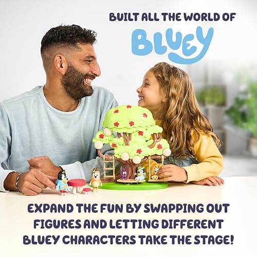 Bluey 2-Sided Treehouse Playset, 11”, Action-Packed Tree Toys Set with 4 Accessories and 2.5” Articulated Figure, Animal Toys for Kids Ages 3+ thumbnail 7