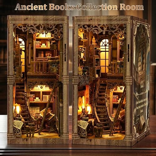 CRIOLPO Book Nook Kits for Adults - Book Nook Kit Bookshelf Decor DIY Miniature House Kit for Bookshelf - Craft Kits for Adults Booknook Model Kits Tiny House Arts and Crafts thumbnail 7