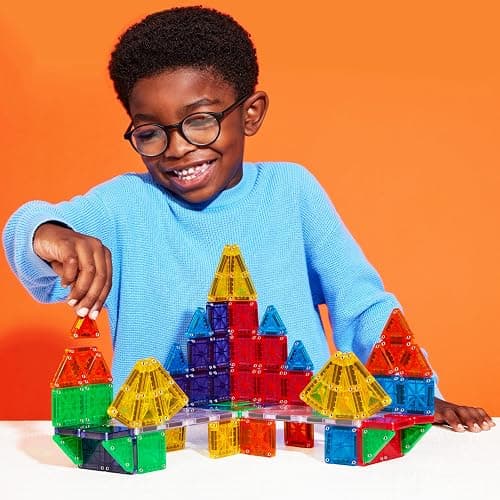 MAGNA-TILES microMAGS 70-Piece Deluxe Magnetic Construction Set, The Original Magnetic Building Brand thumbnail 2