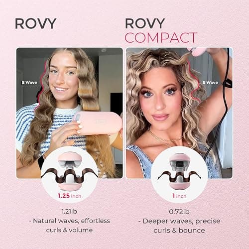 Curling Iron Hair Crimper Waver - TYMO ROVY Beach Waves Curling Wand, Ionic Deep Waver Hair Curler Tool with Ceramic 3 Barrel for Women, Dual Voltage, Anti-Scald, Easy to Use, Pink, 1 Inch thumbnail 3
