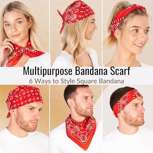 Premium Cotton Bandana for Men & Women - Paisley Neck Scarf Headband | Versatile Sports Headwear for Cycling, Hiking, Walking and Running, Wear as a Face Cover or Stylish Hair Bandana thumbnail 2
