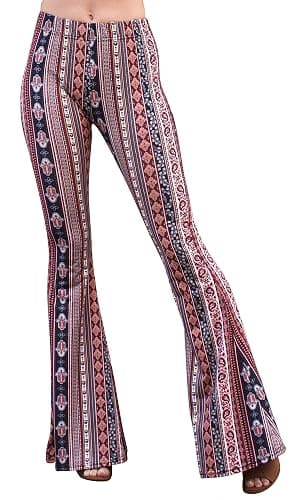 Daisy Del Sol High Waist Comfy Stretch Boho 70s Bell Bottom Fit to Flare Lounge Yoga Pants thumbnail 2