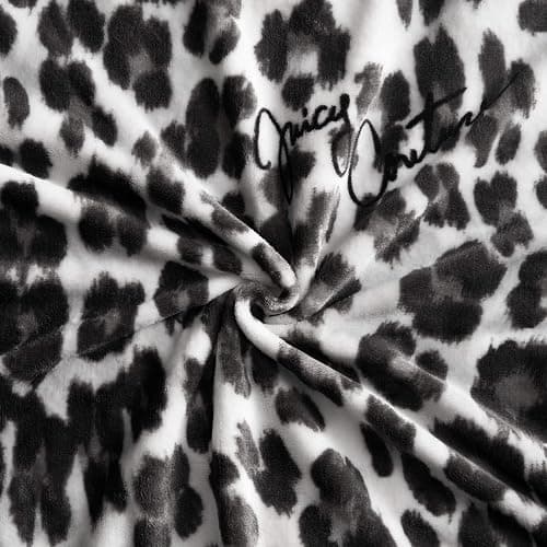 Juicy Couture Luxurious Throw Blanket for Couch - 50” x 70” Inches - Regent Leopard Print Blanket - Plush & Cozy Throw Blanket - Decorative Blankets for Sofas, Throws for Chairs, and Beds – Grey thumbnail 5
