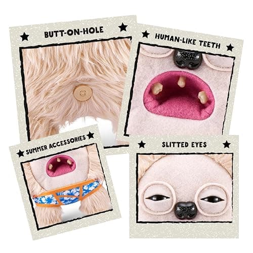 Fuggler Vacay Vibes by ZURU, Funny Ugly Monster, Plush, Collectible, Toy (Hedge Grog - Cream) thumbnail 5
