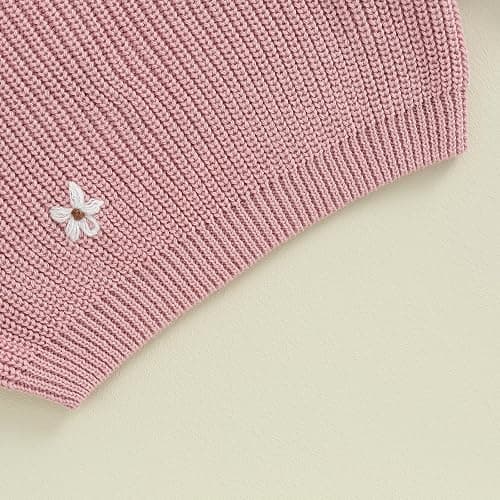 Mubineo Baby Girl Winter Clothes Cute Flower Sweater Crewneck Pullover Long Sleeve Knit Newborn Infant Sweaters thumbnail 6