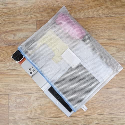 MerryNine 10 Pack Mesh Zipper Pouch Document Bag, a4 Waterproof Plastic Folders Document Pouch for School Office Supplies, Cross Stitch Organizing Storage(A4-13.0x9.0 in) thumbnail 5