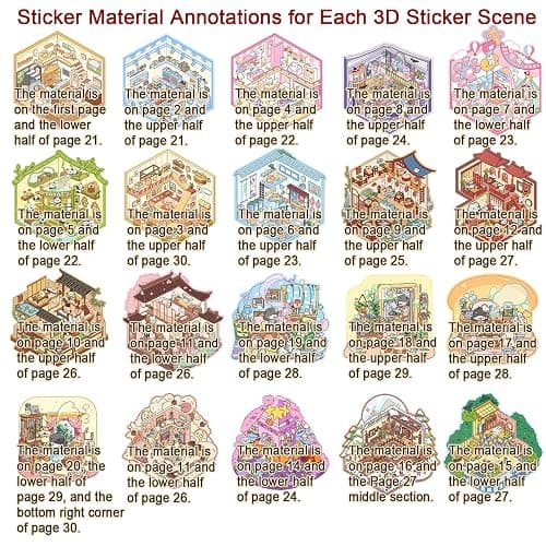 20 Sets DIY 3D Sticker Scene Collection Book for Kids Adults Cute Make Your Own Shop House Stickers for Gifts Stickers Therapy for Adult Relief Stress Pass The Time Play Park Hamburg Castle Library thumbnail 7