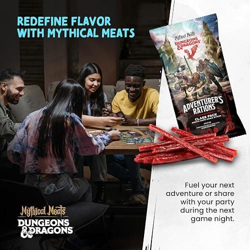 Mythical Meats Beef Jerky Snack Packs – Dungeons and Dragons gifts for Men – Exotic Meat Stick Variety Pack – High Protein, Low Sugar, Keto-Friendly, MSG Free – 12 Pack thumbnail 8