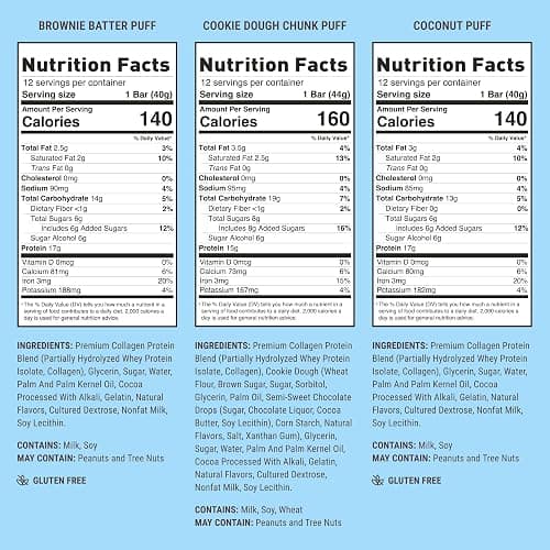 Built Bar, Puff Protein Bars, Variety Pack, Collagen, On-the-go Snacks, Breakfast Bar, Mixed Sampler, 12 Pack thumbnail 2