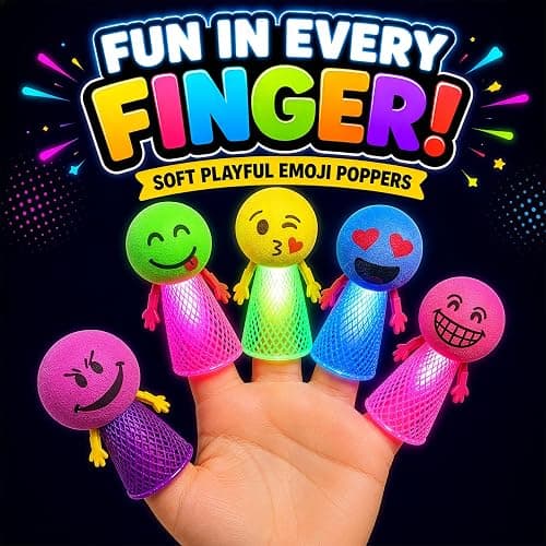 Liberty Imports 24 PCS Jumping Emoticon Popper Spring Launchers LED Light Up Toy Bouncy Party Favors Supplies and Goodie Bag Fillers for Kids, Toddlers (Light Up) thumbnail 5