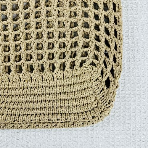 SUOSDEY Crochet Mesh Beach Tote Bag, Knit Summer Vacation Aesthetic Boho Tote Bag for Women thumbnail 6