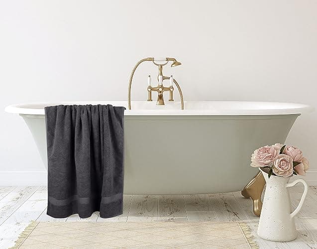 Utopia Towels Jumbo Bath Sheet 2 Piece, 600 GSM, 35 by 70 Inches, 100% Ring Spun Cotton, Absorbent and Quick Dry Extra Large Bath Towel, Grey thumbnail 7
