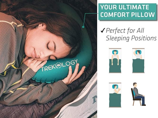 TREKOLOGY Aluft 2.0 Ultralight Inflatable Camping Pillow – 1 PC Compact Outdoor Travel Pillow for Hiking, Backpacking & Camping – Adjustable Firmness & Natural Neck Alignment – Quick & Easy To Inflate thumbnail 3