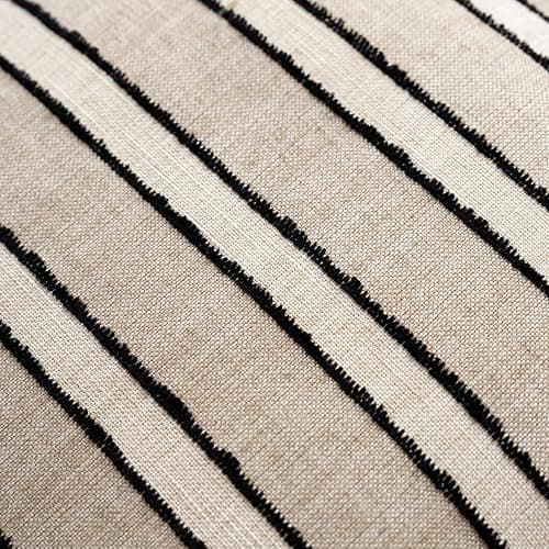 FIOUOVO Striped Linen Throw Pillow Covers 18x18 Set of 2, Beige | Modern Farmhouse Neutral Decorative Accent Woven Textured Cushion Covers for Sofa Couch Living Room Bedroom thumbnail 4