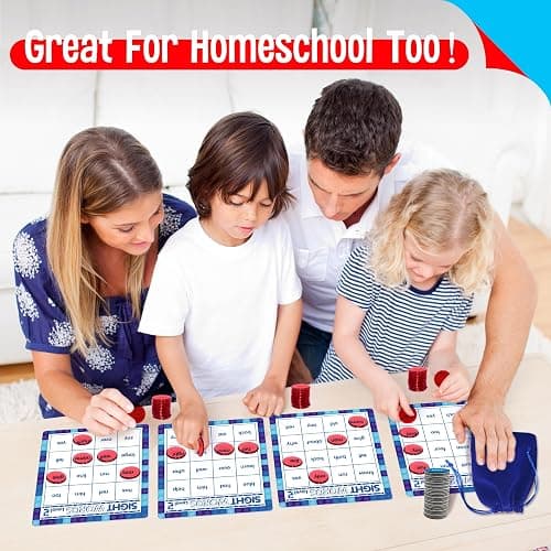 SpriteGru Sight Word Bingo Game, 120 Sight Words Learn to Read Level 1 & Level 2 Bingo Board Game Dolch's & Fry's Words Lists for Kindergarten and Preschool Kids 4-8, Perfect for Classroom & at Home thumbnail 2