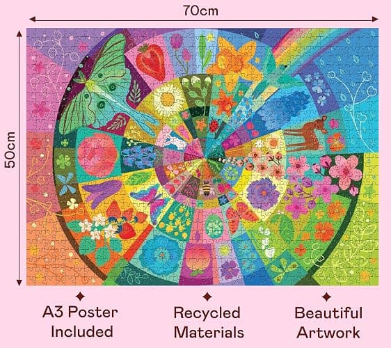 Elena Essex Puzzles 1000 Pieces - Spring Wheel, Jigsaw Puzzles 1000 Pieces, Spring Puzzle, Color Spring Summer Flower, Size 28 x 20 inches thumbnail 3