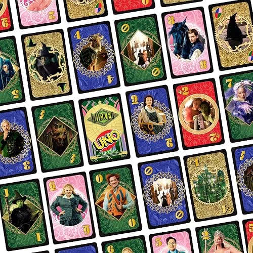 Mattel Games UNO Wicked Card Game for Kid, Adult & Family Nights, Parties, Travel & Camping, Inspired by The Movie thumbnail 5