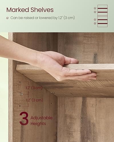 VASAGLE 6-Tier Bookshelf, Storage Organizer, 23.6 x 9.5 x 63.2 Inches | Particleboard and MDF, for Home Office, Camel Brown, CUSTOS Collection ULBC166T50 thumbnail 7