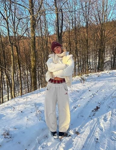 Aelfric Eden Baggy Wide Leg Sweatpants, Plaid Patchwork Loose thumbnail 4