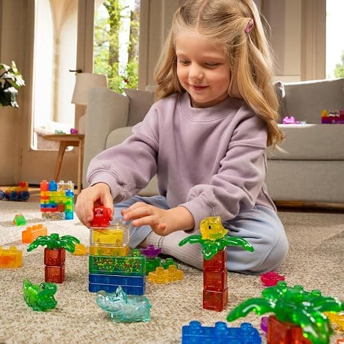 Jelly Blox Jungle Set | 25 Pieces | Toddler & Preschool | Building Blocks Kids Can Squeeze, Stretch, Squish | MESH ACCREDITED | Safety Tested & Ouch-Free | Sensory Play Toy Ages 2+ thumbnail 2