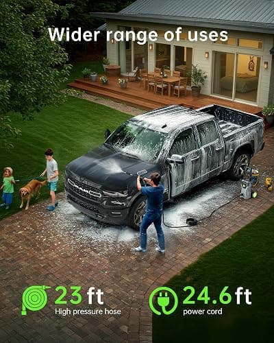 Pressure Washer, Power Washer with Foam Cannon High Pressure Washer for Cars, Fences, Patios, Decks, Patios and Driveway Powerwasher thumbnail 5