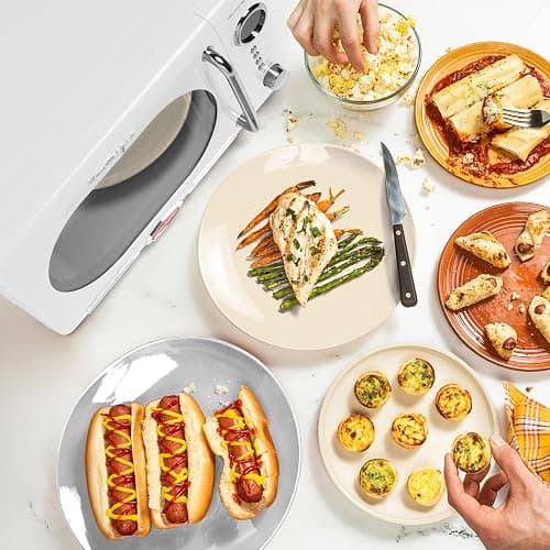 Nostalgia Retro Compact Countertop Microwave Oven - 0.7 Cu. Ft. - 700-Watts with LED Digital Display - Child Lock - Easy Clean Interior - White thumbnail 2