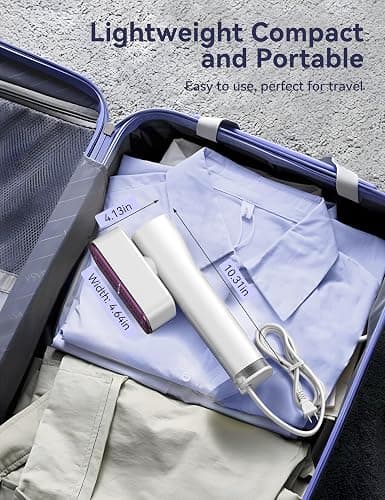 Steamer for Clothes,Sundu Portable 2-in-1 Steamer & Iron,15s Heat-up,100ml Tank,Ironing Gloves,20 Min Steam,Wrinkle Remover,Garment Steamer for Travel & Home(Charm White) thumbnail 6