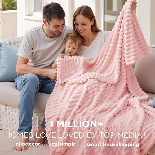 Bedsure GentleSoft Coral Pink Fleece Throw Blanket for Couch - Super Soft Cozy Blankets for Women, Cute Small Blanket for Girls, 50x60 Inches thumbnail 3