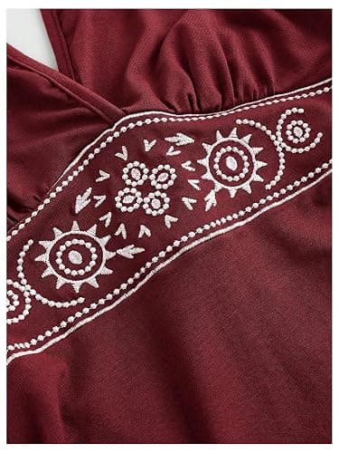 SOLY HUX Women's Summer Halter Backless Mini Dress Flowy Sleeveless V Neck Tie Back A Line Western Casual Sun Dresses thumbnail 3
