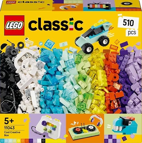 LEGO Classic Cool Creative Box - Colourful Bricks Set - Build a Monster Truck Toy, Skateboard, Dinosaur, Mobile Phone & More - Arts and Crafts Kit for 5+ Year Old Boys & Girls - Gift Idea - 11043 thumbnail 9