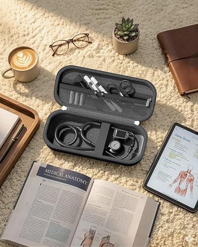 ProCase Stethoscope Case for 3M Littmann Classic III & Cardiology IV, Hard Protective Carrying Case Fits MDF, ADC, Omron Stethoscopes, Medical Storage Bag for Nursing School Essentials -Black thumbnail 2