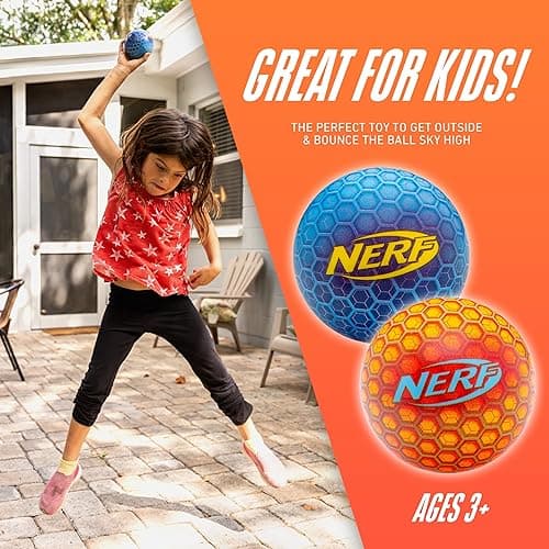 NERF Super High Bounce Ball - 2 Balls Included - Durable and Lightweight for Indoor and Outdoor Fun thumbnail 4