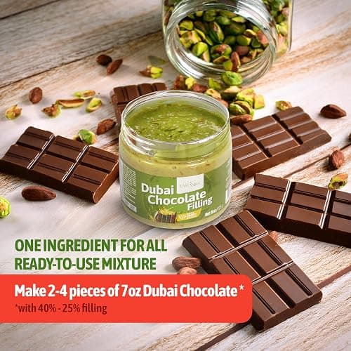 Eastanbul Dubai Chocolate Bar Mixture, 8oz, Dubai Chocolate Bar Pistachio Filling, Crispy Premium Kataifi and Pistachio Cream, Single Ingredient to Make Viral Candy, No Palm Oil thumbnail 4
