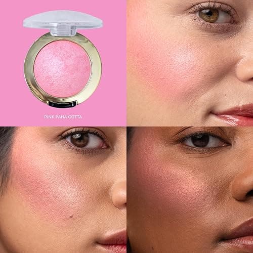 Milani Baked Blush, Makeup Powder Blush for Cheeks - Pink Panna Cotta | Radiant, Multidimensional Color Infused With Skin-Loving Ingredients. Long-Lasting, Buildable Baked Blushes Made In Italy. thumbnail 3