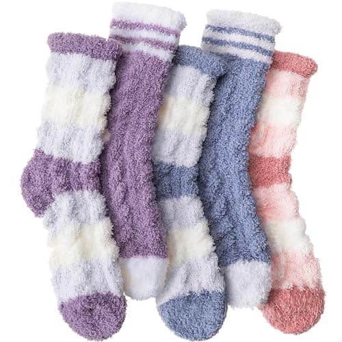EBMORE Womens Fuzzy Socks Fleece Fluffy Cabin Plush Warm Sleep Soft Cozy Winter Adult Socks - Image 1
