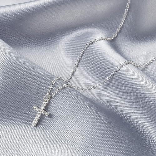 Tewiky Cross Necklace for Women-Dainty Simple 14k Gold Plated/sterling silver Plated Cross Pendant Cute Necklaces Jewelry for Women thumbnail 8