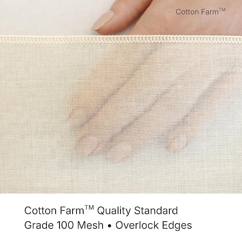 Cotton Farm Grade 100 Cheese Cloths for Straining & Cooking, 18 × 18 Inch, 100% Unbleached Cotton Cheesecloth, Butter Muslin, Finished Edge, Reusable & Pre-Washed thumbnail 5