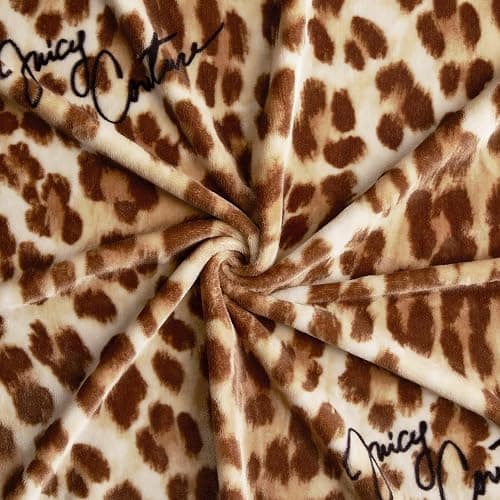 Juicy Couture - Throw Blanket | Regent Leopard | Plush and Cozy | Decorative Blankets for Sofas, Chairs and Beds| Luxurious and Soft | Chic Home Decor | Measures 50" x 70" | Brown thumbnail 5