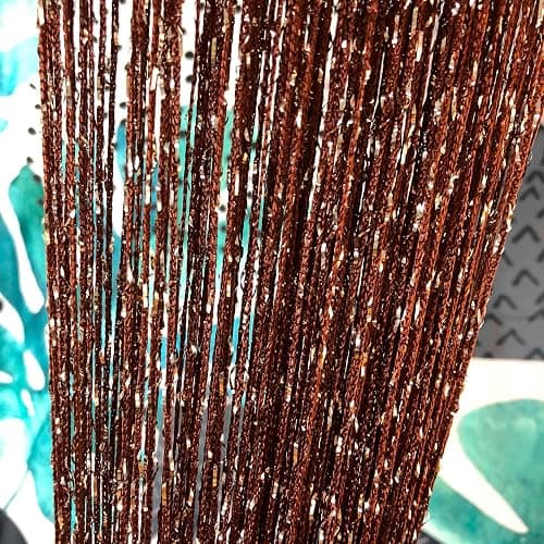Hysenm 2 Pack 39 x 79 Inch Beaded Curtain String Door Curtains, Hippie Room Decor Closet Beaded Curtains for Doorway, Room Divider Privacy Decor, Boho Home Decoration for Bedroom, Party, Brown thumbnail 6