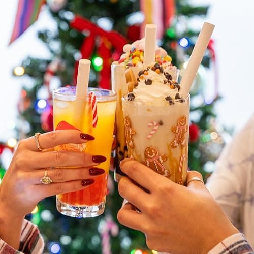 Bubbleology Milk Tea Mixology Kit with Tapioca Pearls (Pack of 1) Makes 4 Delicious Bubble Teas | 2 Brown Sugar Milk & 2 Taro Milk with Instant Tapioca Pearls thumbnail 4