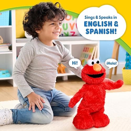 Sesame Street Hokey Pokey Elmo 14” Interactive Plush Toy, Sings, Dances & Plays Music, Bilingual Stuffed Animal for Pretend Play, Soft & Huggable, Ages 18 Months and Up by Just Play thumbnail 5